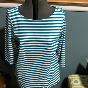 NWOT Land’s End Striped Blue and White Women's Top